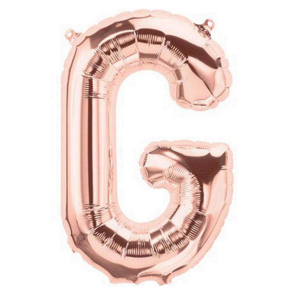 Letter G Helium Filled Giant Rose Gold Balloon