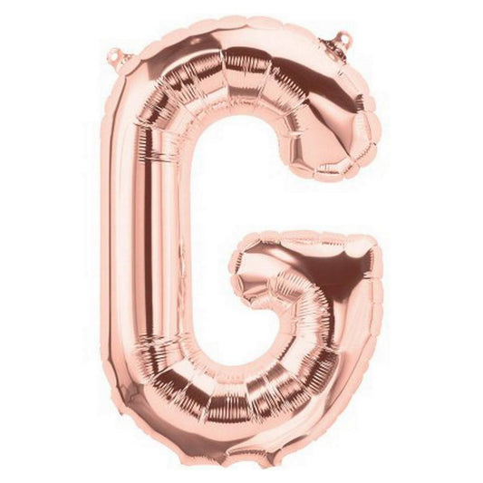 Letter G Helium Filled Giant Rose Gold Balloon