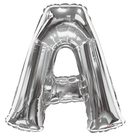 Letter A Helium Filled Giant Silver Balloon