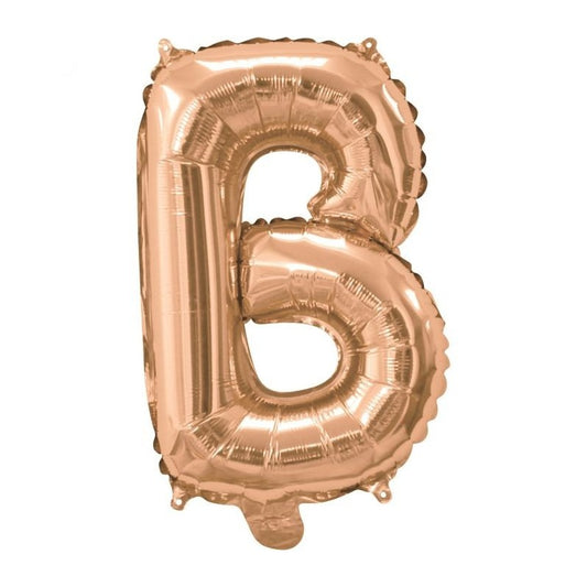 Letter B Helium Filled Giant Rose Gold Balloon