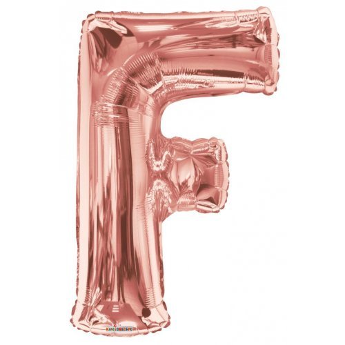 Letter F Helium Filled Giant Rose Gold Balloon