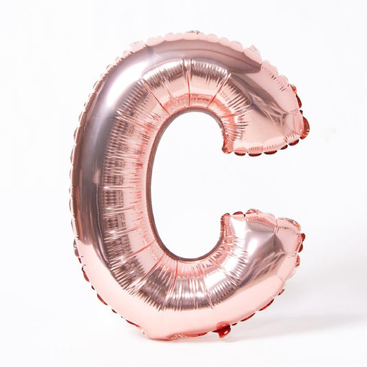Letter C Helium Filled Giant Rose Gold Balloon