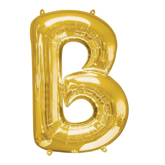 Letter B Helium Filled Giant Gold Balloon