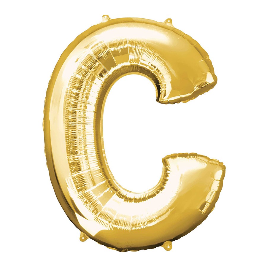 Letter C Helium Filled Giant Gold Balloon