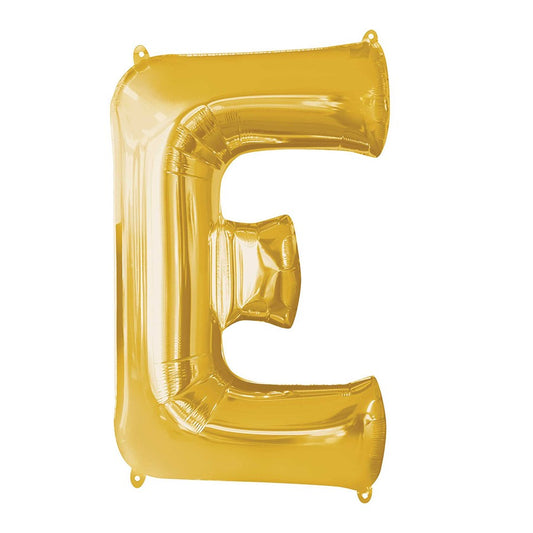 Letter E Helium Filled Giant Gold Balloon