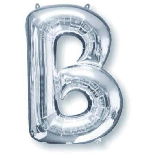 字母 B 充满氦气的巨型银色气球