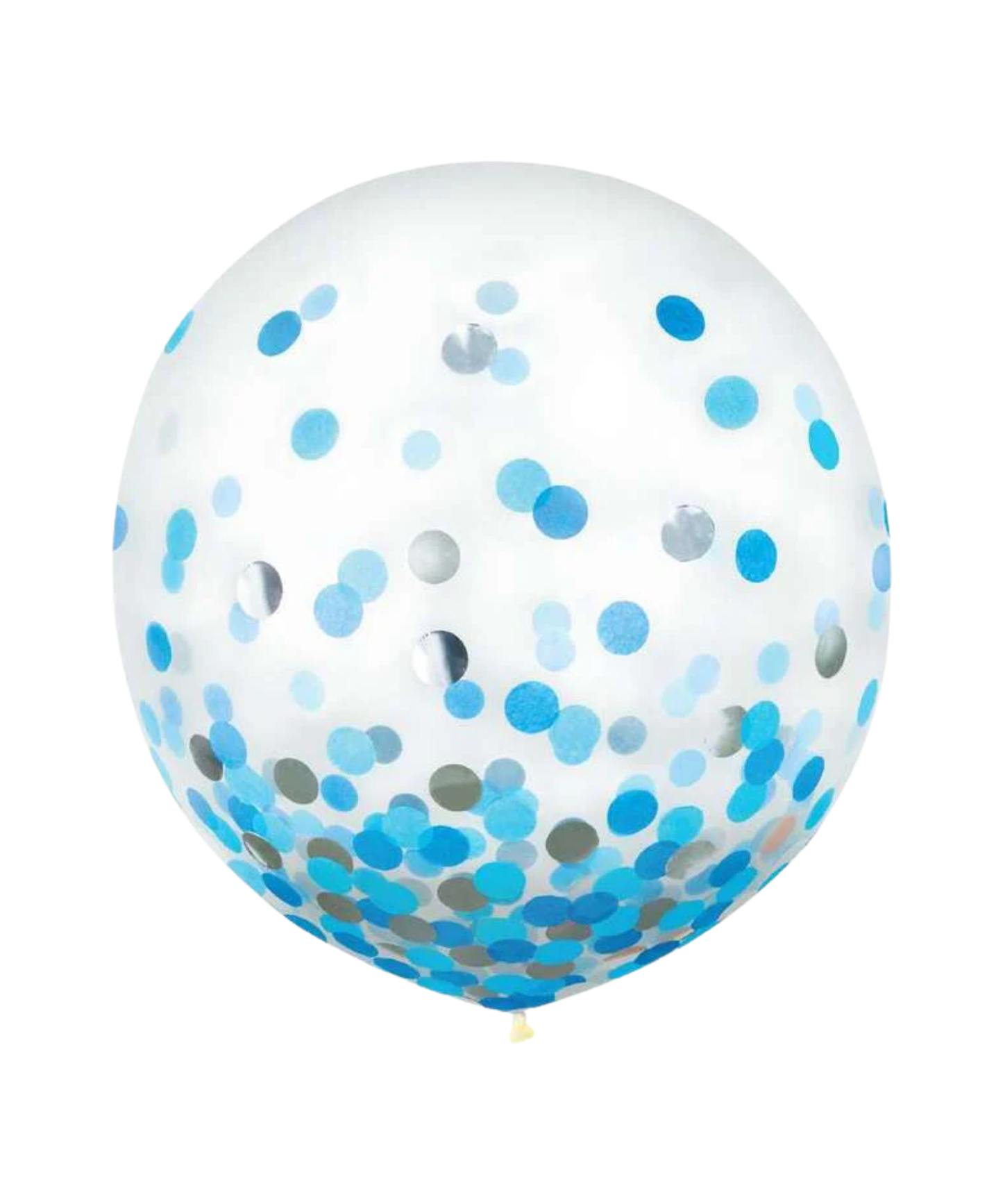 60 厘米乳胶五彩纸屑蓝色和银色气球