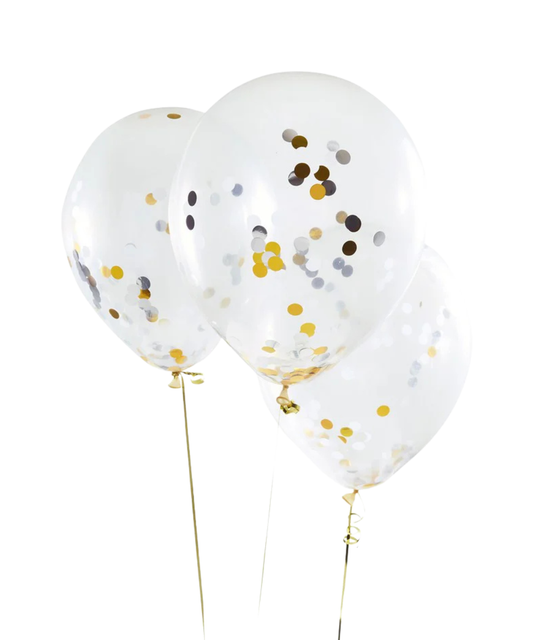 Artwrap 五彩纸屑气球 3 件装（金色）已充气