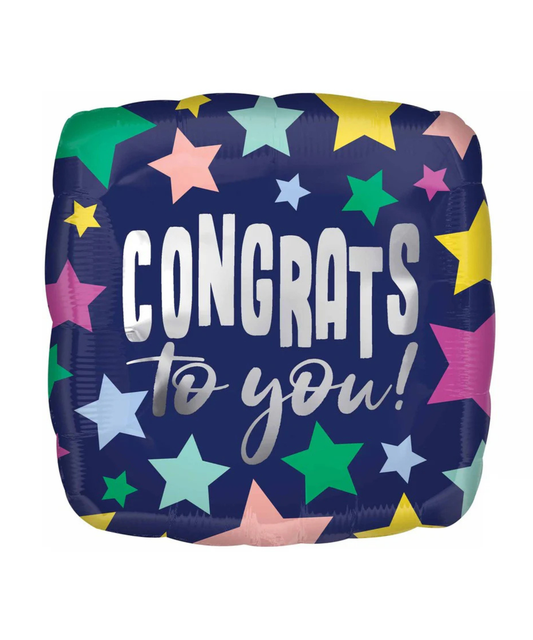 恭喜你 45 厘米铝箔气球（海军星）充气
