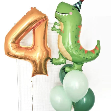 Dinosaur number birthday balloon bouquet