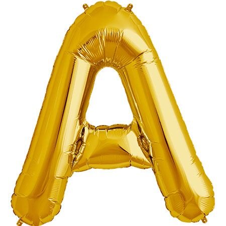 Letter A Helium Filled Giant Gold Balloon