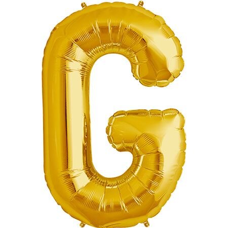 Letter G Helium Filled Giant Gold Balloon