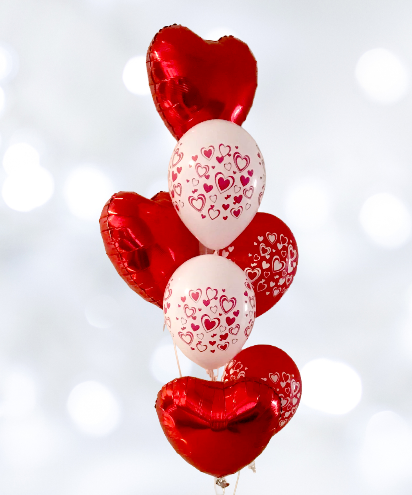 Romantic Valentine's Heart Balloon Bouquet