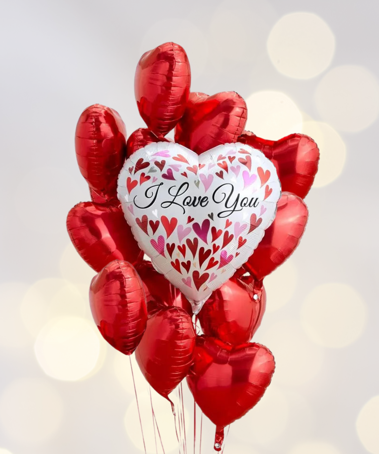 Romantic I Love You Mega-Heart Balloon Bouquet