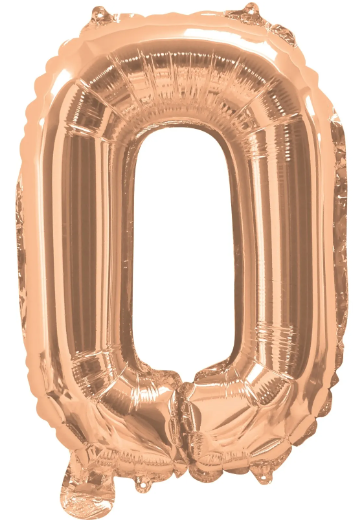 Letter O Helium Filled Giant Rose Gold Balloon