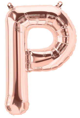Letter P Helium Filled Giant Rose Gold Balloon