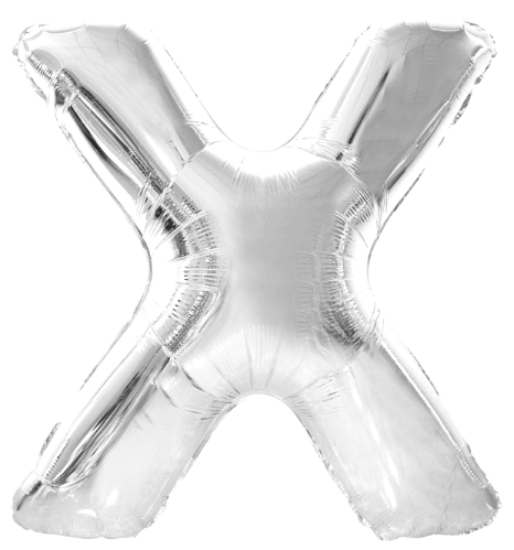 Letter X Helium Filled Giant Silver Balloon