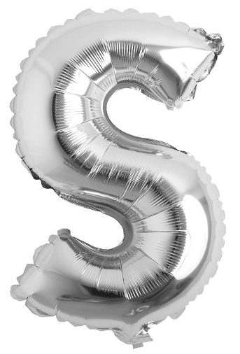Letter S Helium Filled Giant Silver Balloon