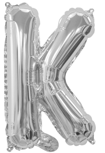 Letter K Helium Filled Giant Silver Balloon