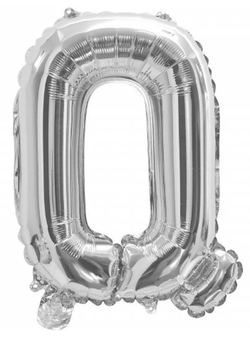 Letter Q Helium Filled Giant Silver Balloon