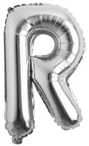 Letter R Helium Filled Giant Silver Balloon