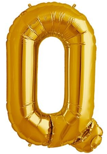 Letter Q Helium Filled Giant Gold Balloon
