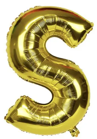 Letter S Helium Filled Giant Gold Balloon