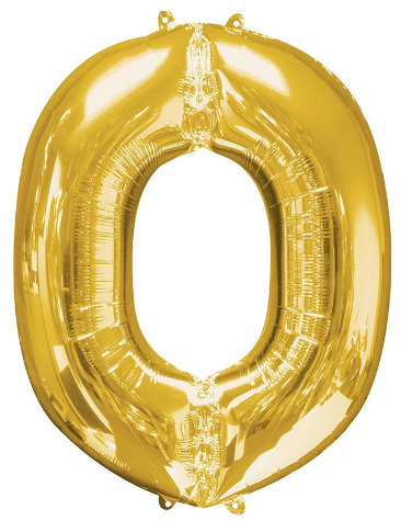 Letter O Helium Filled Giant Gold Balloon