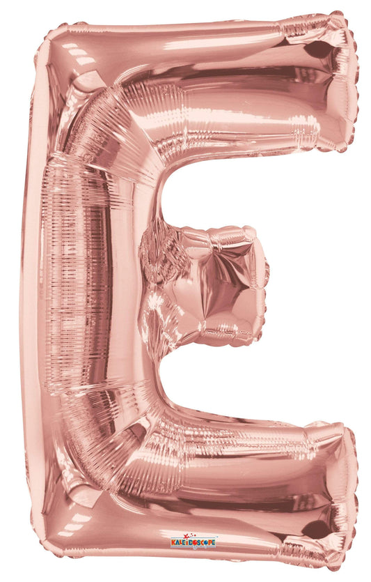 Letter E Helium Filled Giant Rose Gold Balloon