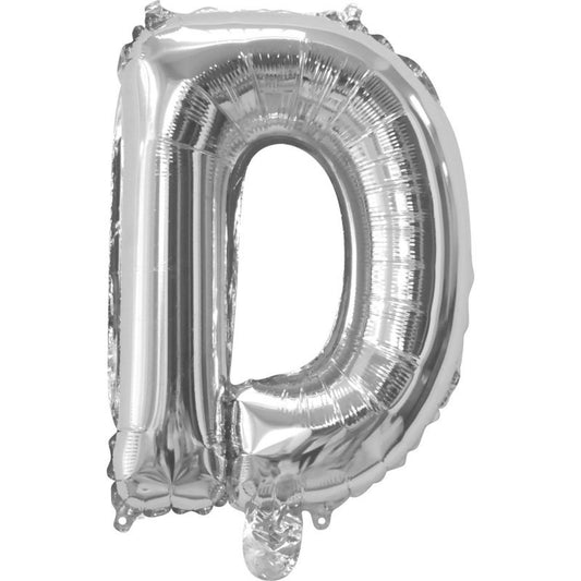 Letter D Helium Filled Giant Silver Balloon