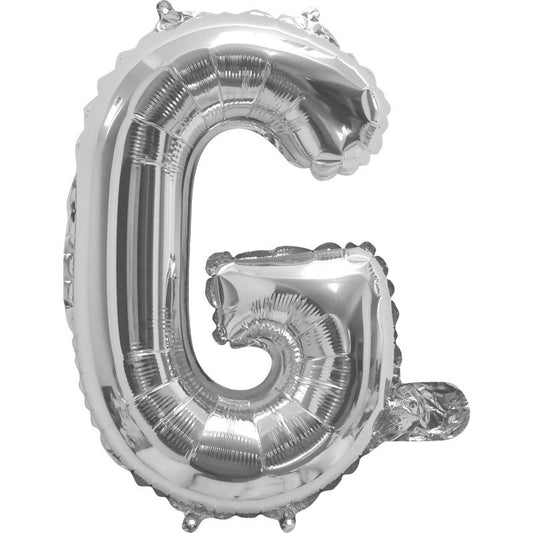 字母 G 充满氦气的巨型银色气球