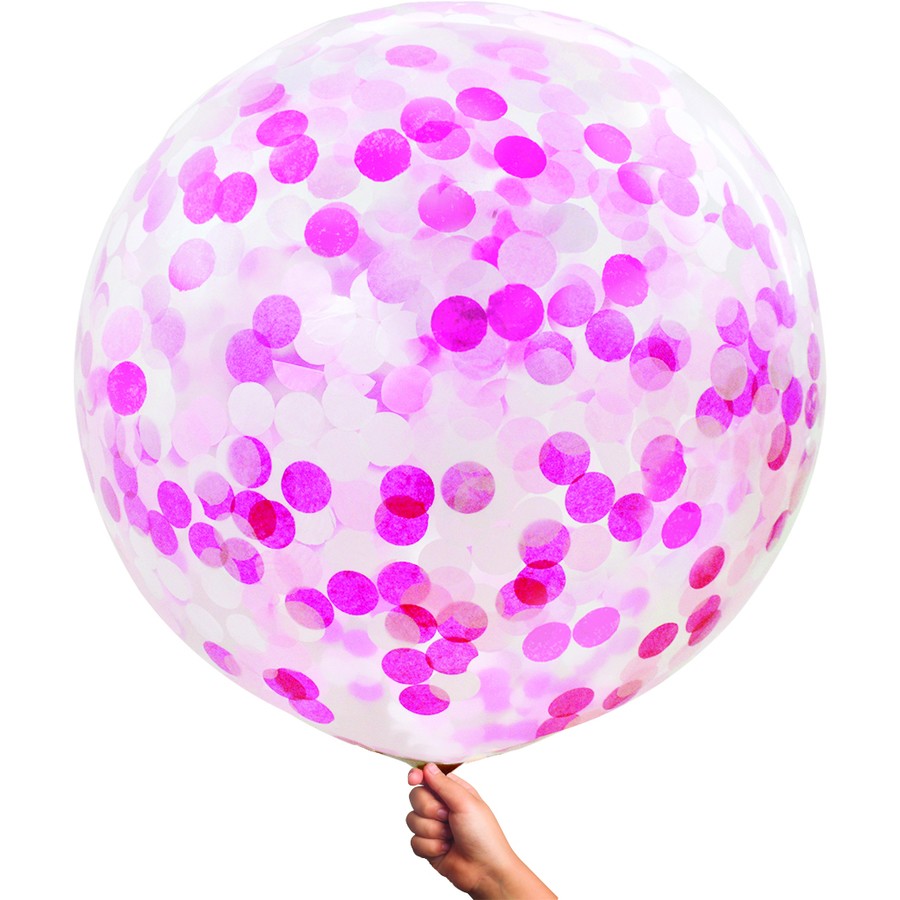 Artwrap Confetti Jumbo Balloon (Pink) Inflated