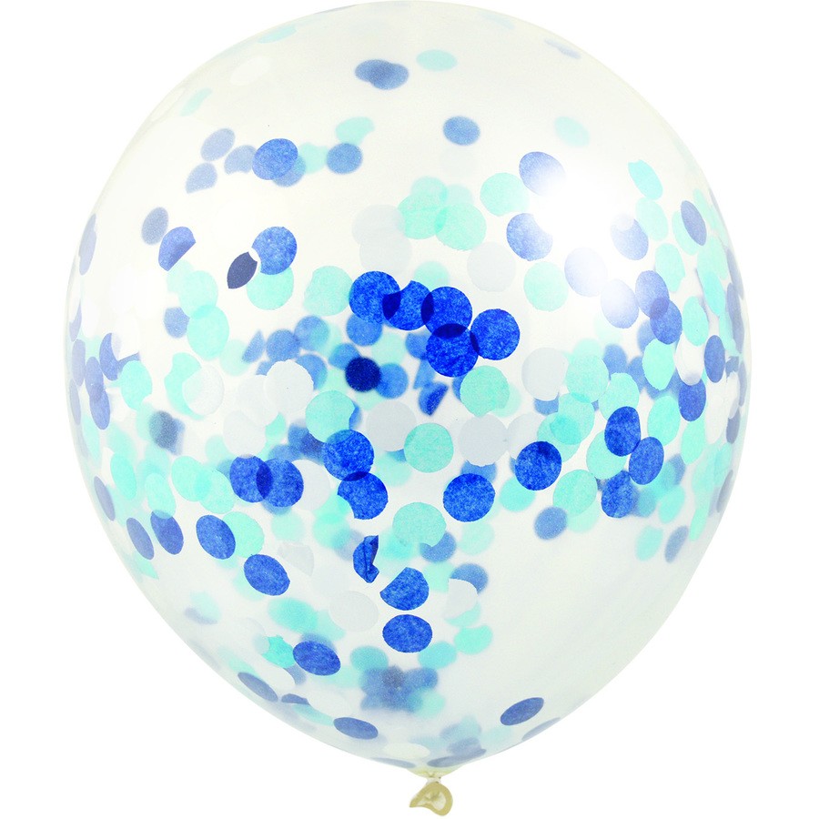Artwrap Confetti Jumbo Balloon (Blue) Inflated