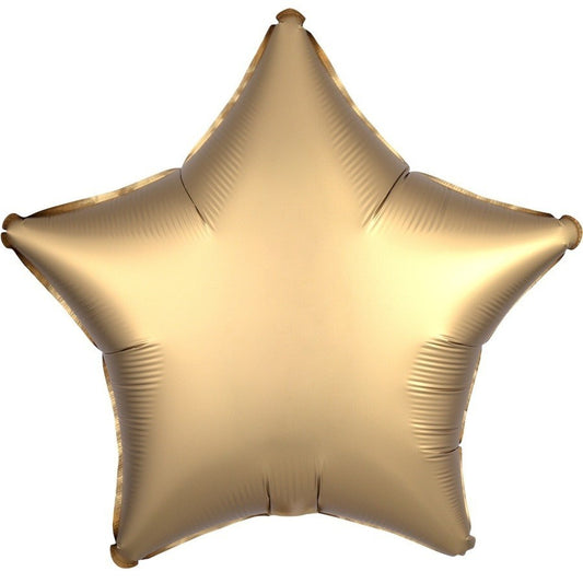 Satin Luxe Star Foil Balloon (Gold Sateen) Inflated