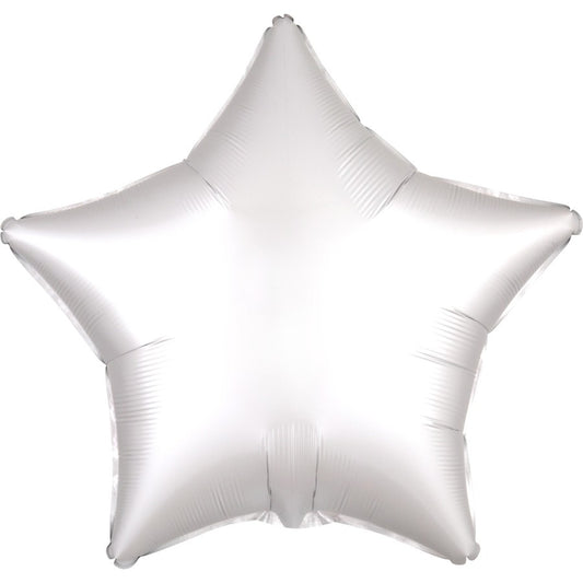 Satin Luxe Star Foil Balloon (Silver) Inflated