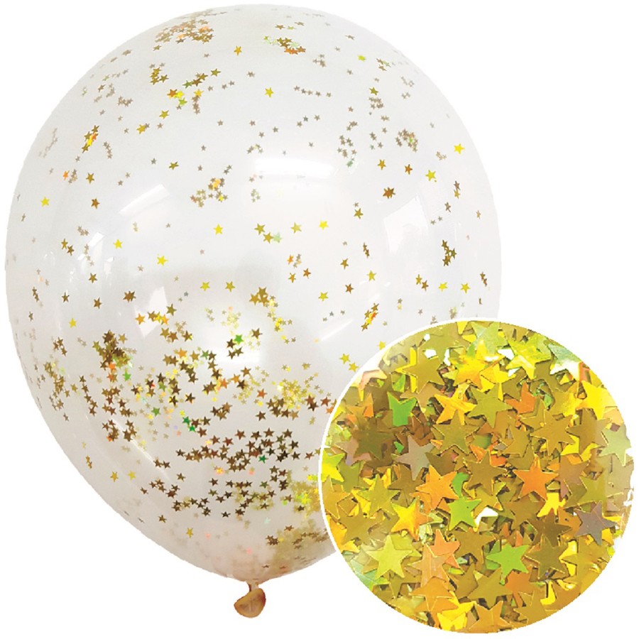 Artwrap Star Glitter Confetti Balloon (Rose Gold) Inflated