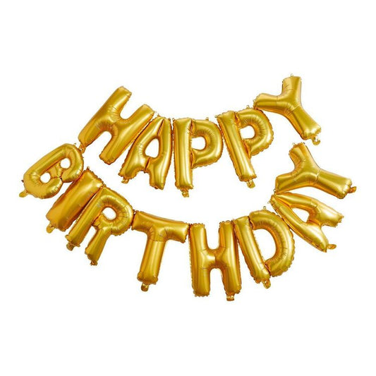 Gold Happy Birthday Words