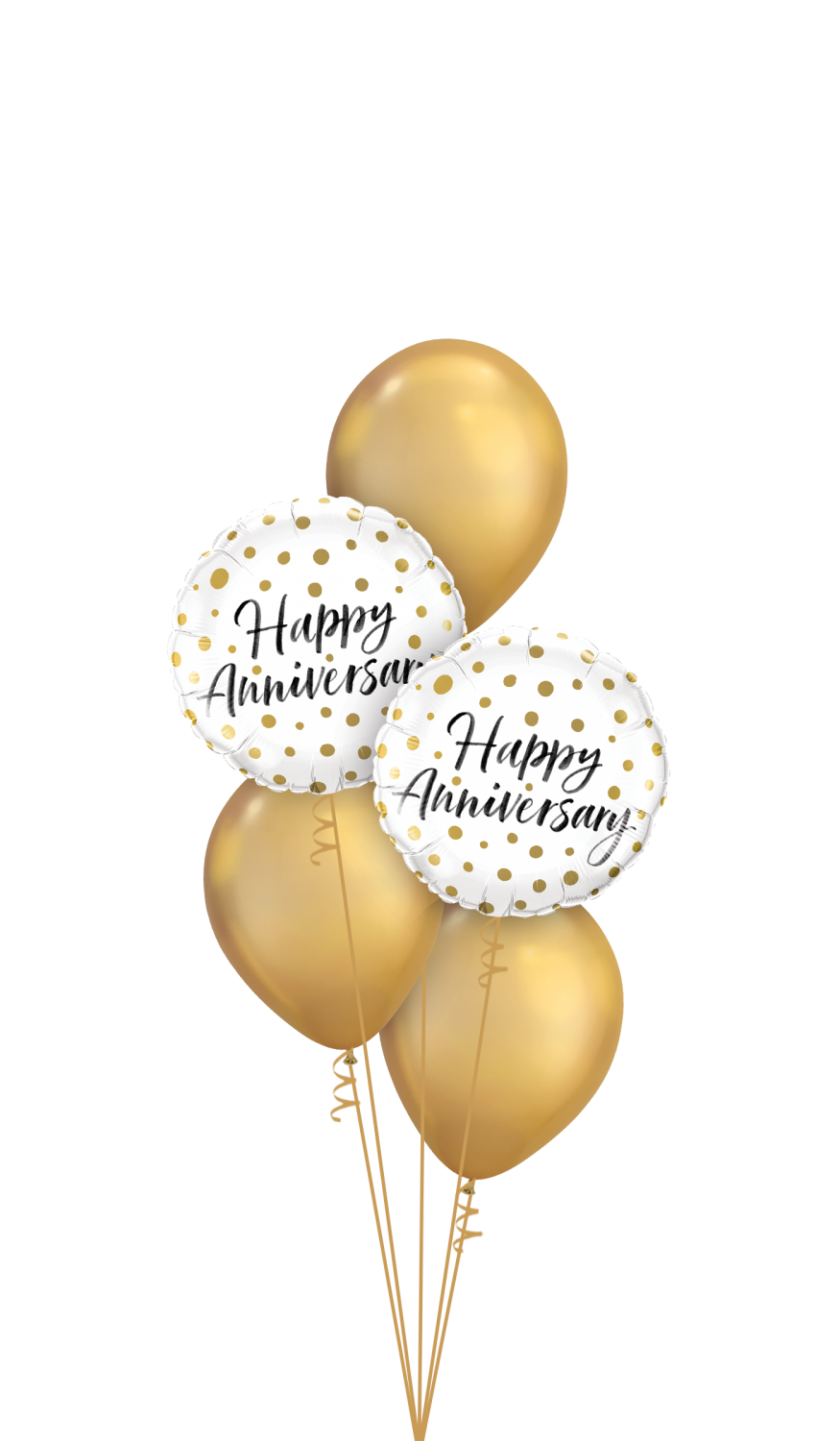 Happy Anniversary! Small Gold Balloon Bouquet