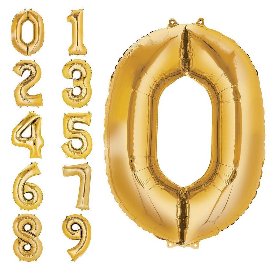40 英寸金色数字气球未充气（#1、2、3、4、5、6、7、8、9、0）