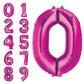 40 英寸粉色数字气球未充气（#1、2、3、4、5、6、7、8、9、0）