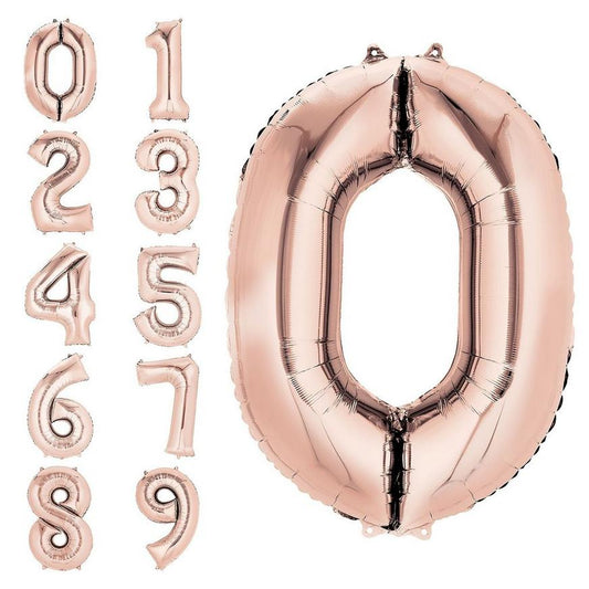 40in Rose Gold Number Balloon Uninflated (#1,2,3,4,5,6,7,8,9,0)