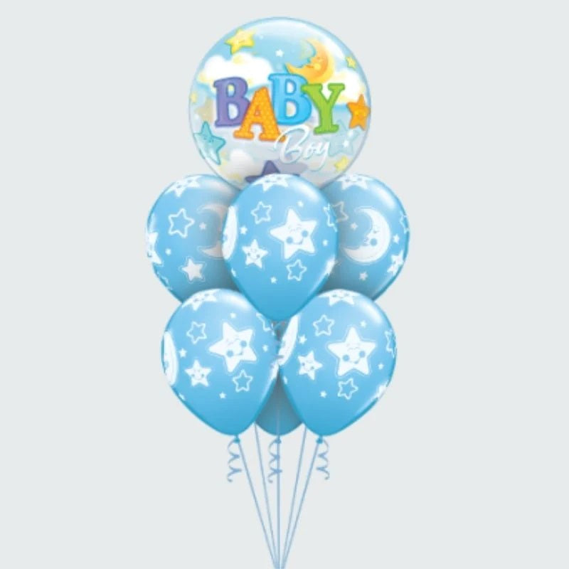婴儿送礼会蓝色气球花束