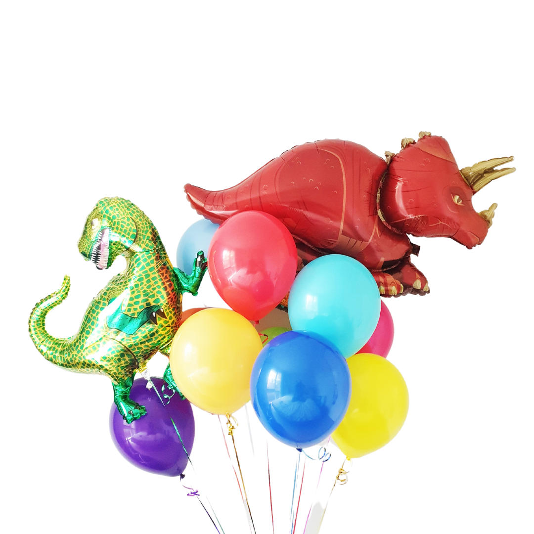 儿童生日气球花束 - 动物数字混合
