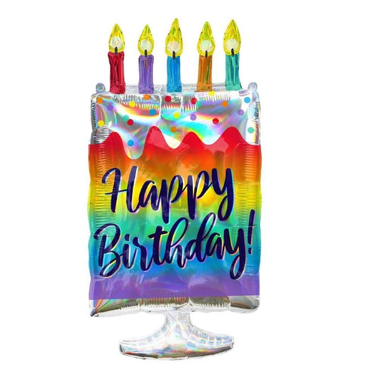 Happy birthday message candles balloon
