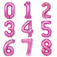 40 英寸粉色数字气球未充气（#1、2、3、4、5、6、7、8、9、0）